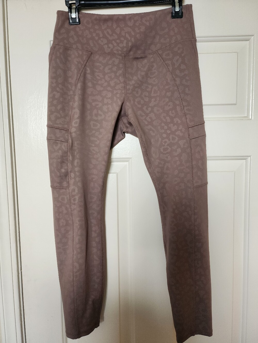 Move Theology High-Waist Tan Leopard Print Cargo Leggings